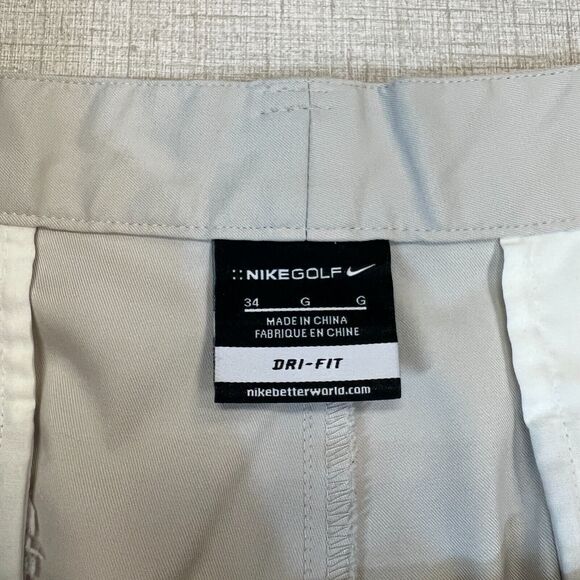 Nike Golf Shorts Mens 34 Beige Tech Flat Front Moisture Wicking Dri-Fit *READ - Picture 5 of 13